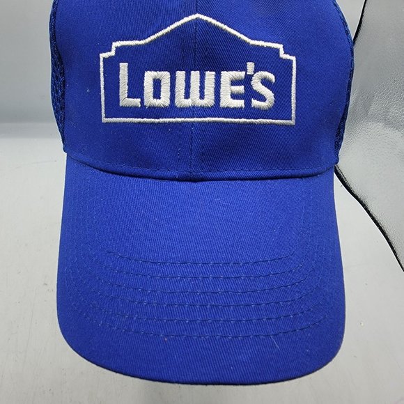 Lowes Logo Hat Adult Strapback Blue Mesh Baseball Cap Employee - Picture 5 of 9